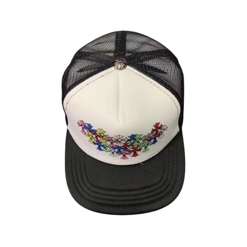 Chrome Hearts Multi Color Cemetery Cross Trucker Cap