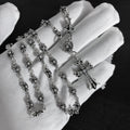 Chrome Hearts large and small cross inlaid with white diamond necklace